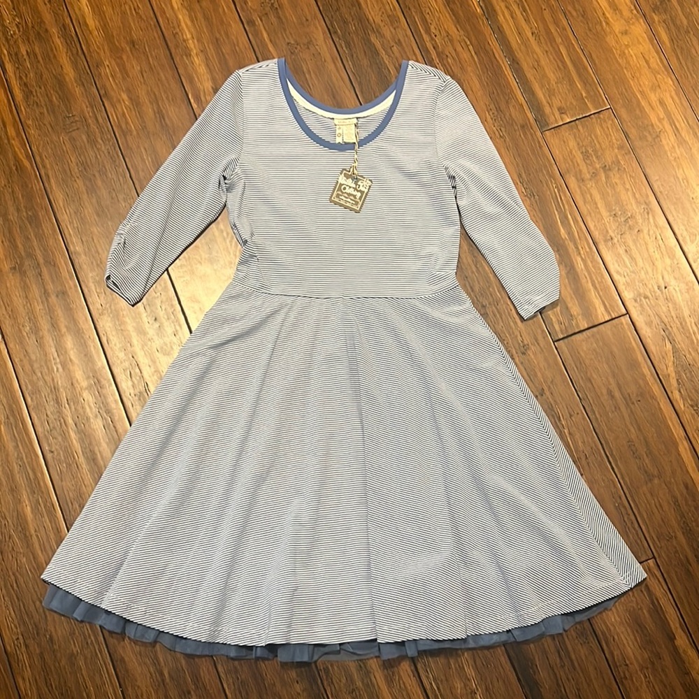 NEW with Tags Matilda Jane Blue Stripe Between the Lines Tulle Dress Medium